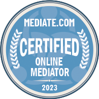 mediate.com certified online mediator badge 2023